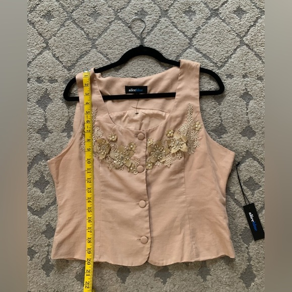 Alice Blue Floral Embroidered Tan Top - Picture 11 of 12
